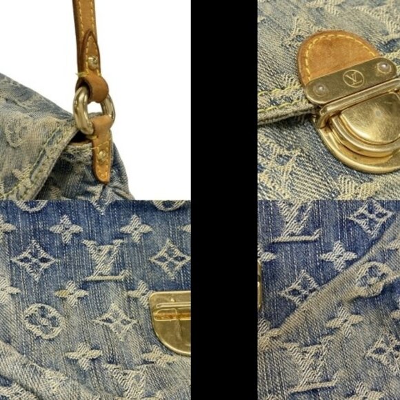Louis Vuitton Denim Mini Pleaty Vintage Pouch Pochette Bag Monogram LV Purse - Picture 13 of 15